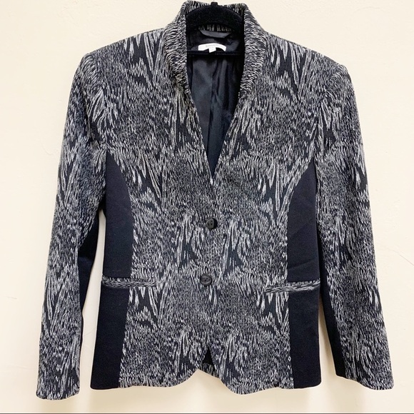 Santorelli Anita Women’s Italian Black Grey Textured Blazer Button Front Jacket - Picture 1 of 11